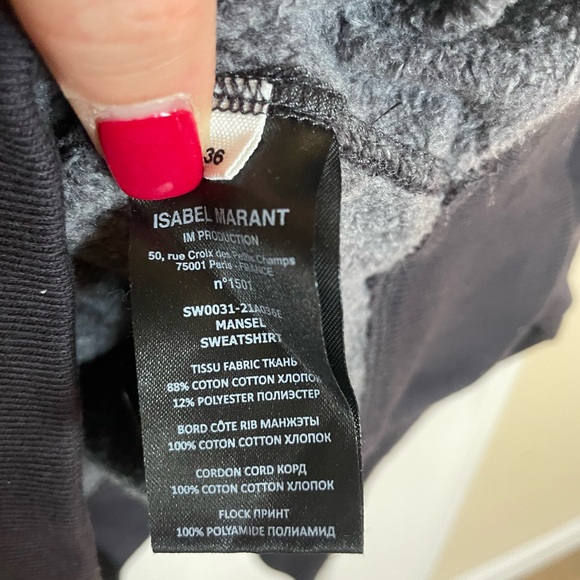 Isabel Marant Sweat Shirt Mansel Faded Black 36 - Picture 3 of 4